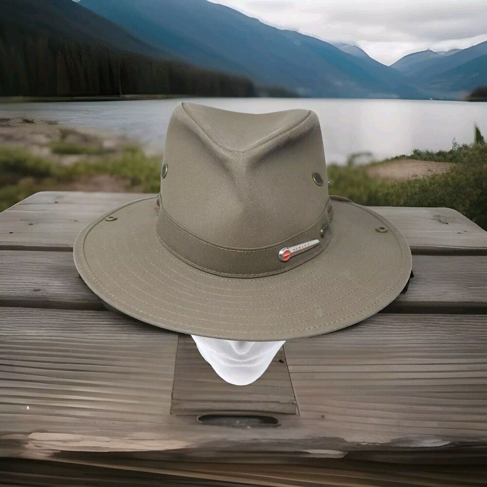 Outback Trading Co. Canvas 1466 River Guide Quick Dry Hat Olive Sml Harley Pin